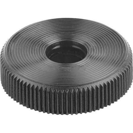 Kipp Knurled Knob For Hex Bolt D1=17 H=5, 5, Form:A Pom, Black, For=M04, Sw=7 K1138.00040